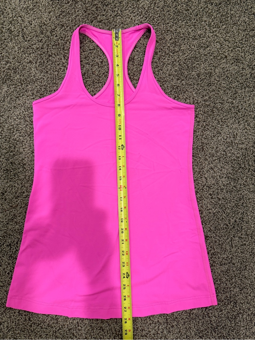 Lululemon Sz. 8 Cool Racerback Tank, Older Design-Hits at Low Hip, Hot Pink - Picture 7 of 8